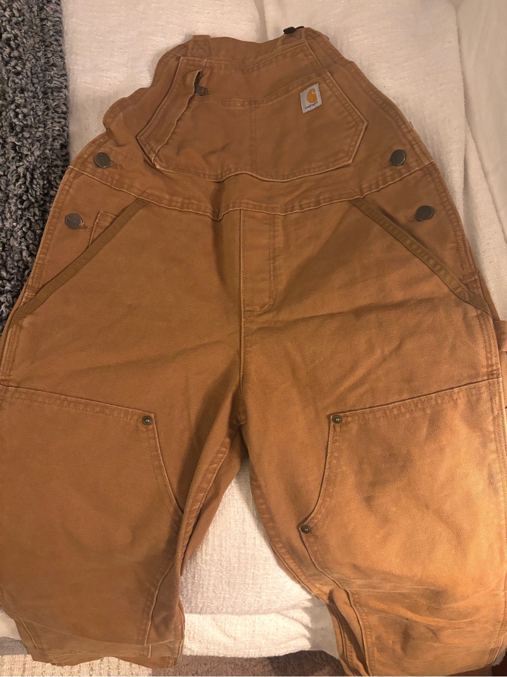 Women’s Carhartt Brown Carpenter Overalls 2Short